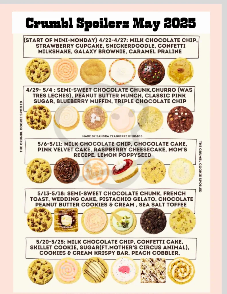 crumbl cookie menu lineup may 2025