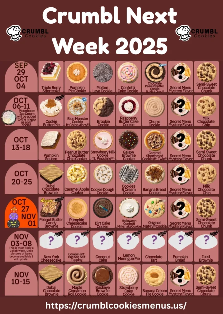 Crumbl Cookies Next Week