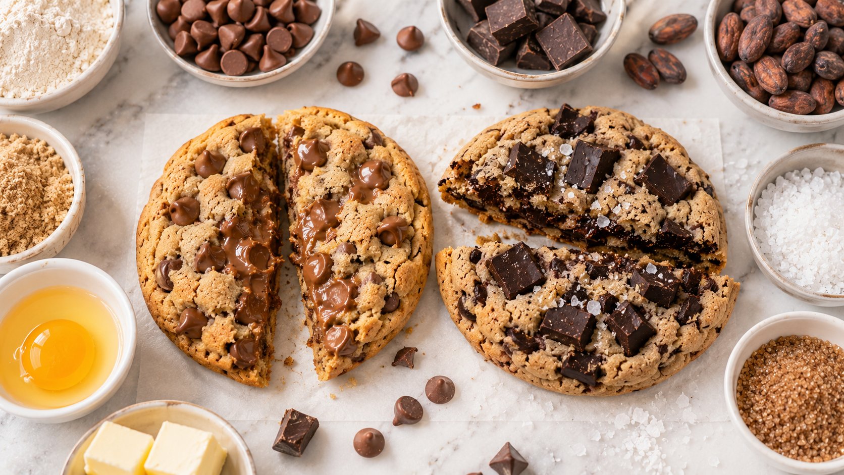 Milk Chocolate Chip and Semi Sweet Chocolate Chunk Texture Comparison